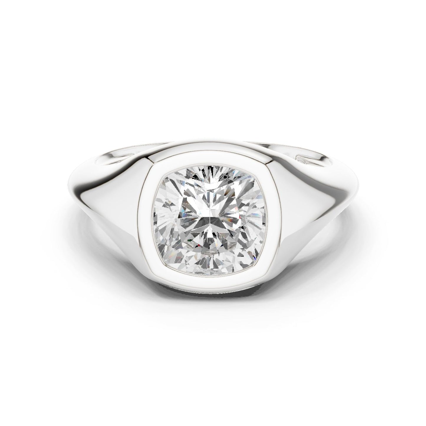 Cushion Lab Grown Diamond Solitaire Engagement Ring
