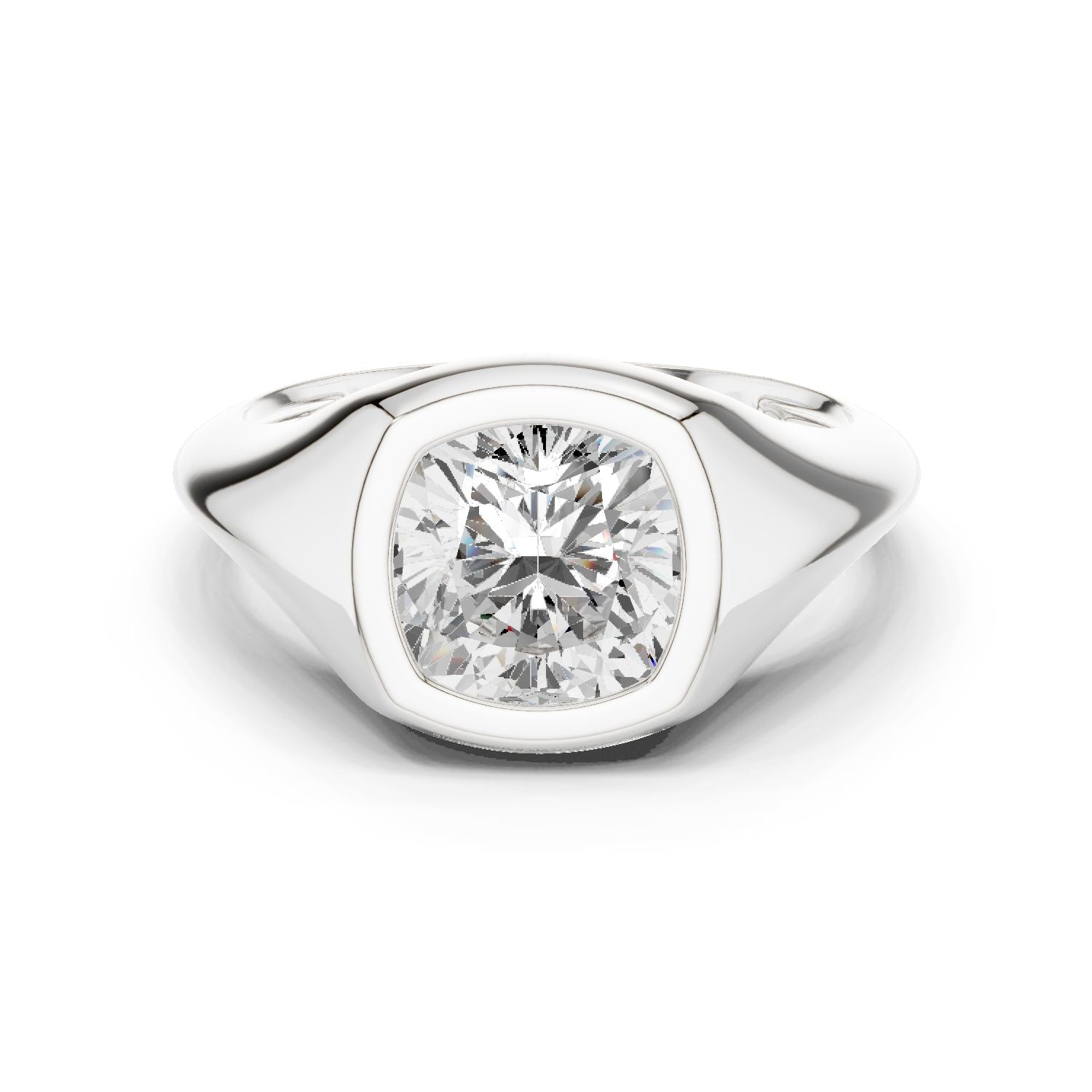 Cushion Lab Grown Diamond Solitaire Engagement Ring