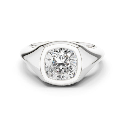 Cushion Lab Grown Diamond Solitaire Engagement Ring