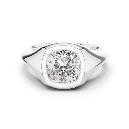 Cushion Lab Grown Diamond Solitaire Engagement Ring