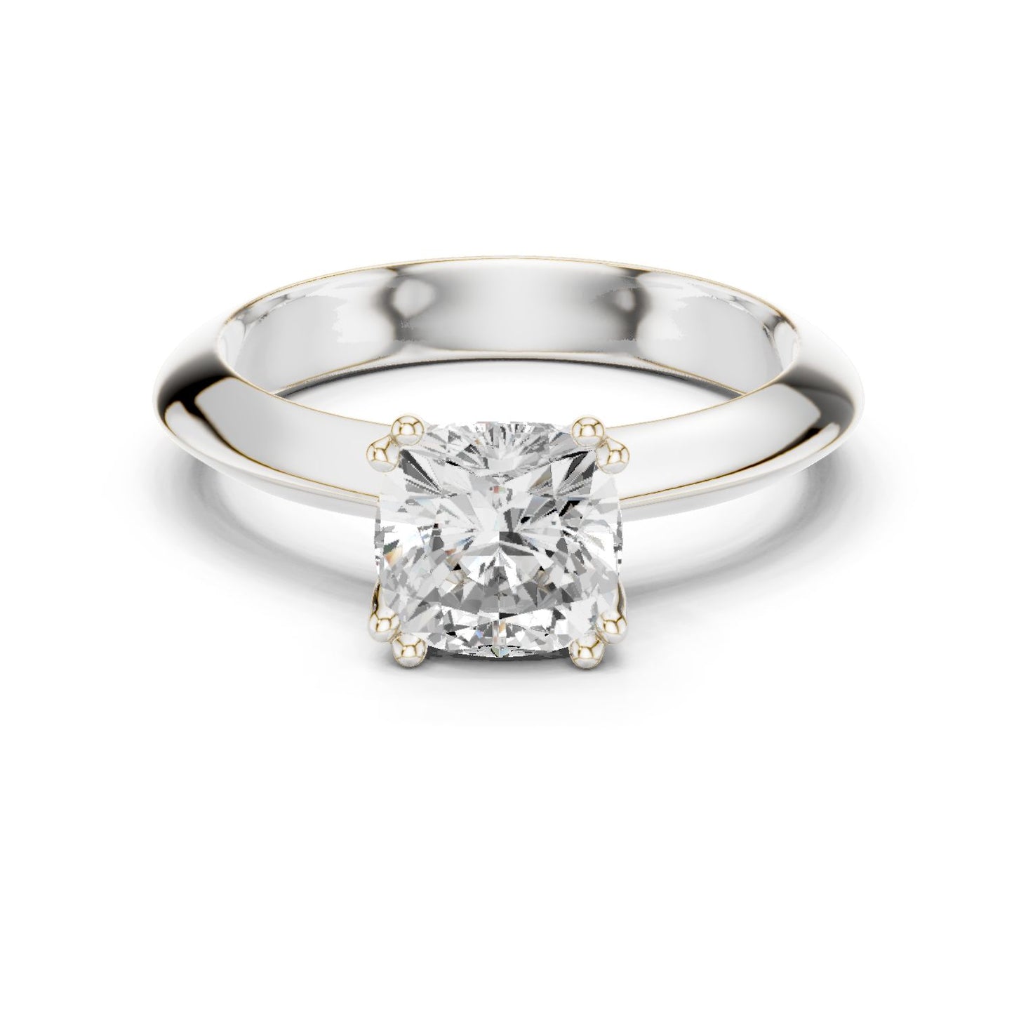 Cushion Lab Grown Diamond Solitaire Engagement Ring
