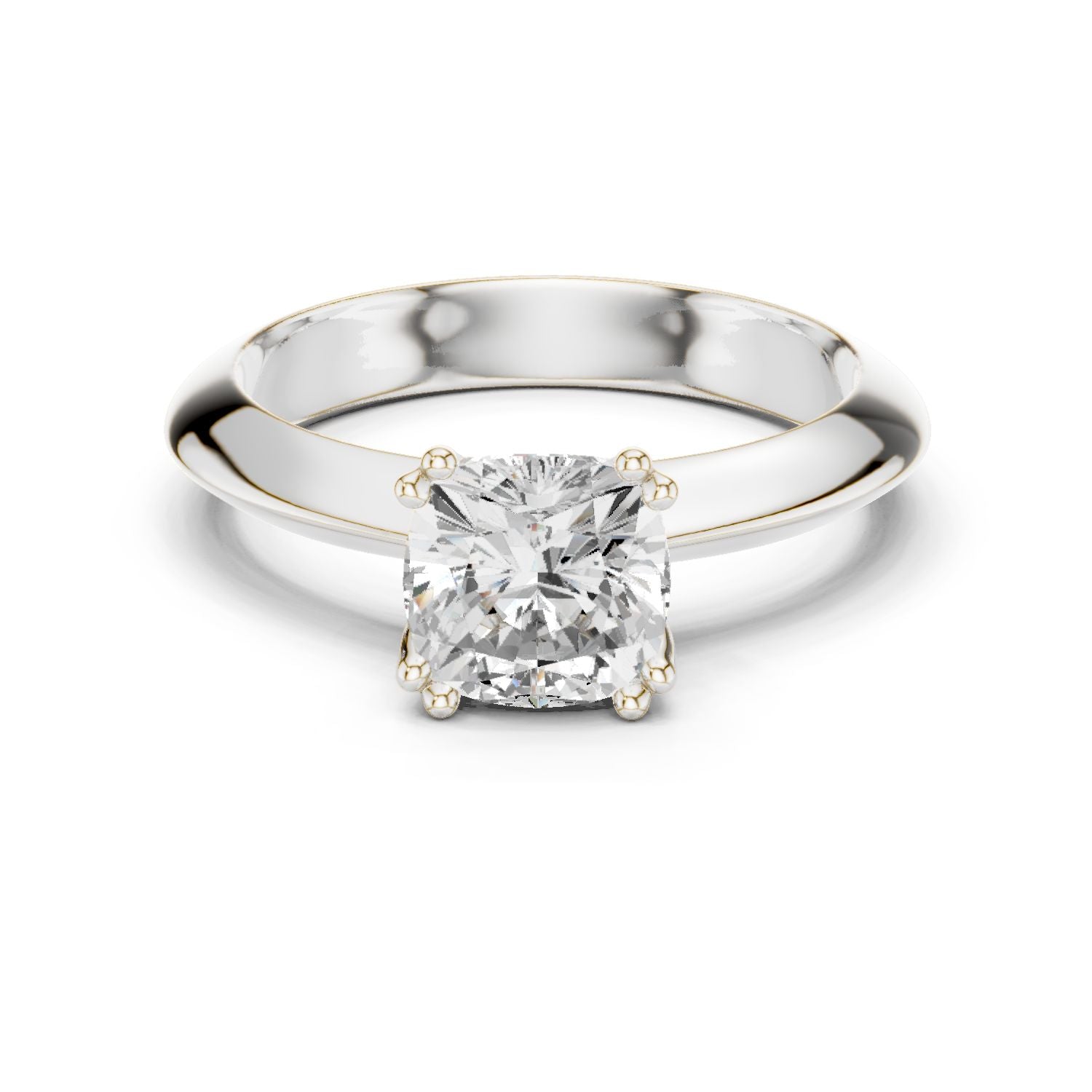 Cushion Lab Grown Diamond Solitaire Engagement Ring