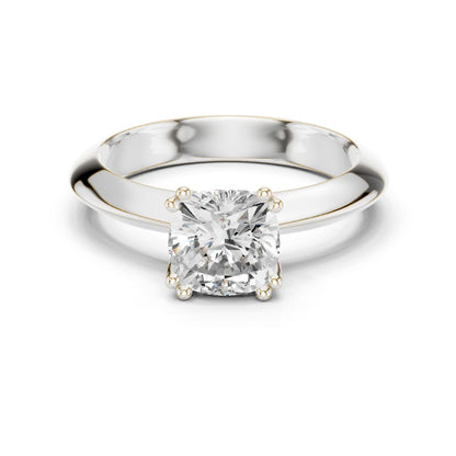 Cushion Lab Grown Diamond Solitaire Engagement Ring