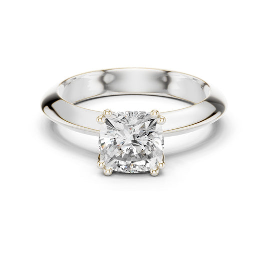 Cushion Lab Grown Diamond Solitaire Engagement Ring