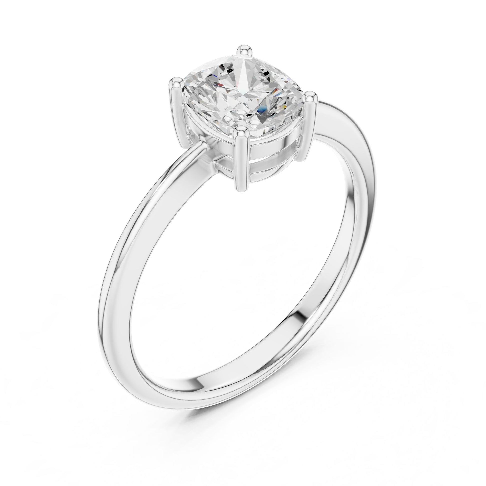 Cushion Lab Grown Diamond Solitaire Engagement Ring