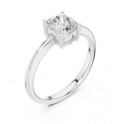 Cushion Lab Grown Diamond Solitaire Engagement Ring