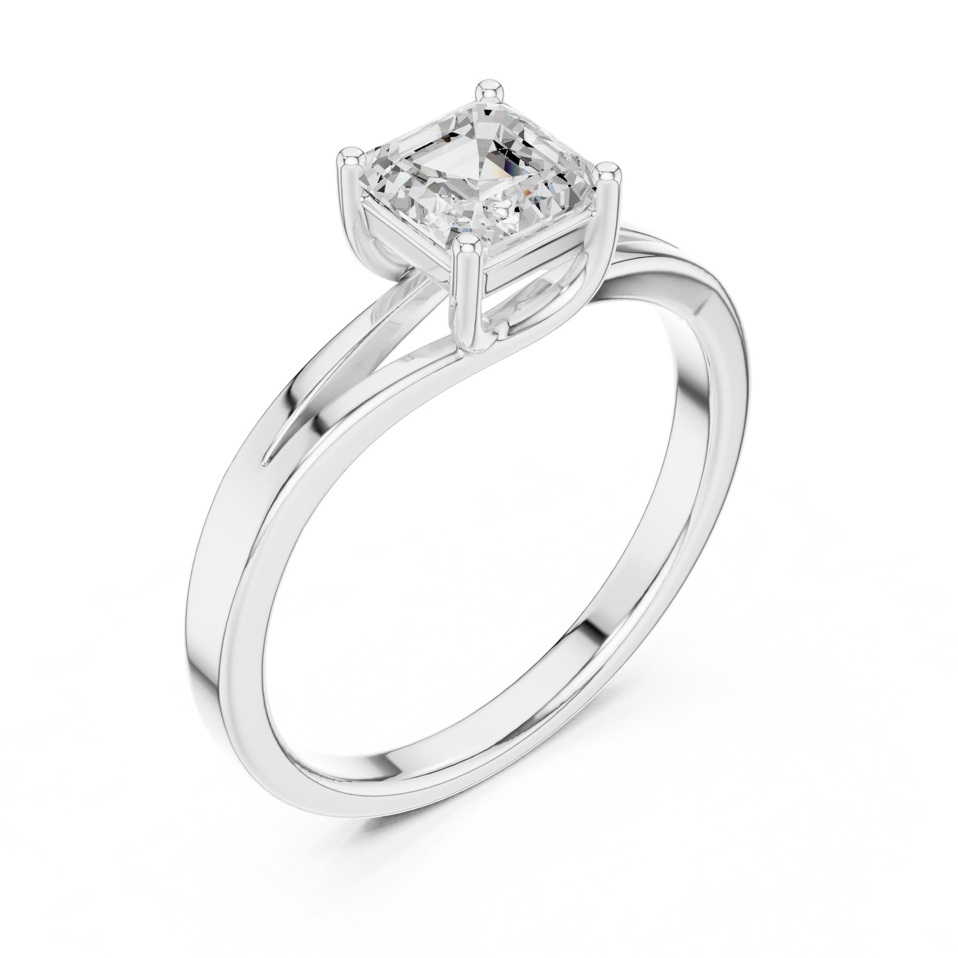 Cushion Lab Grown Diamond Solitaire Engagement Ring