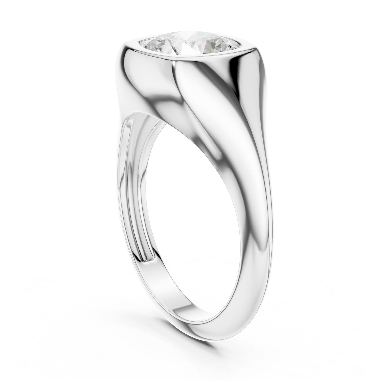 Cushion Lab Grown Diamond Solitaire Engagement Ring