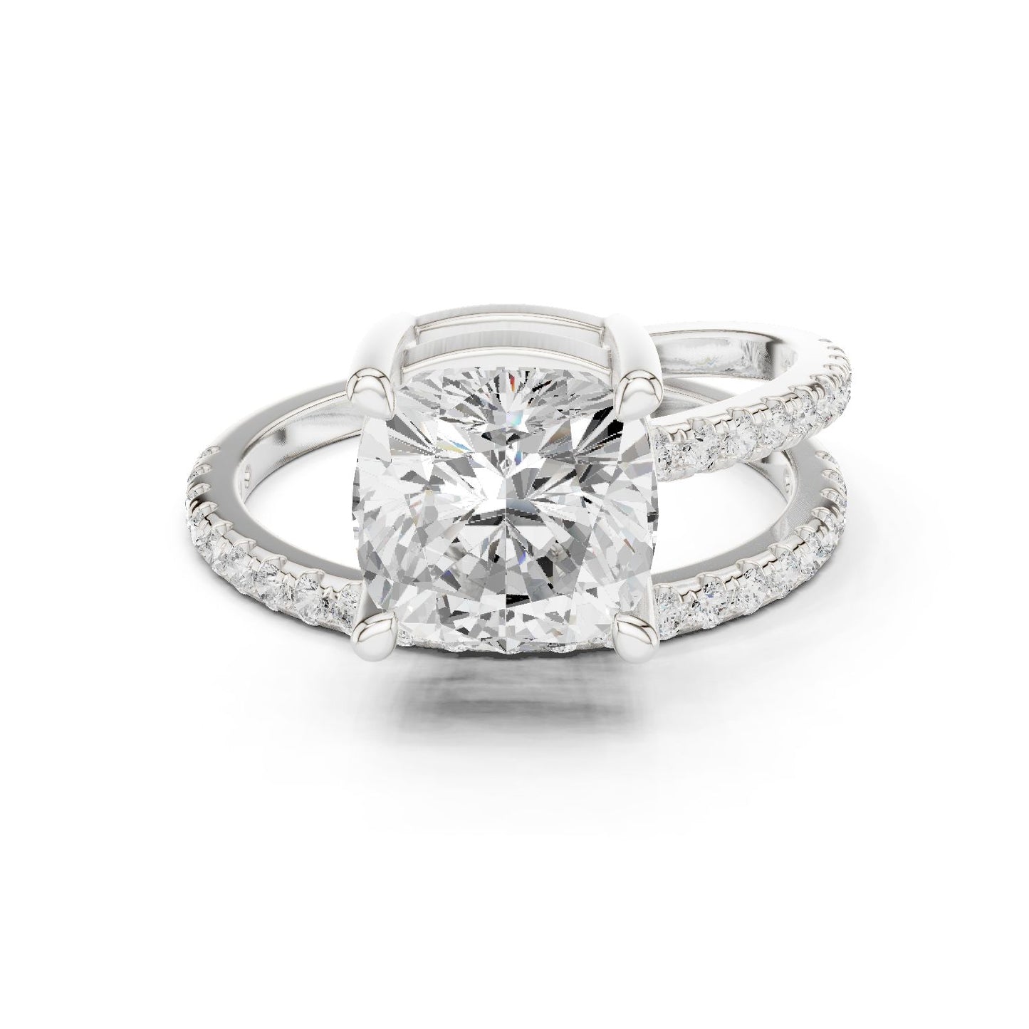Cushion Lab Grown Diamond Solitaire Engagement Ring