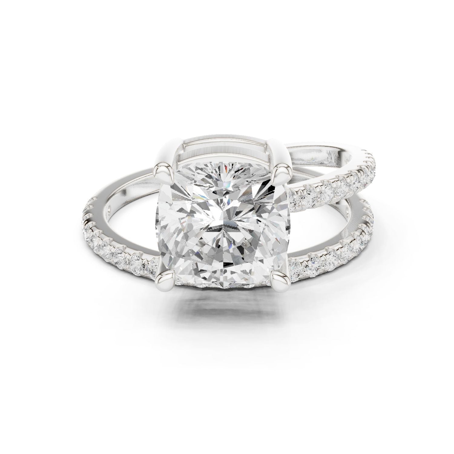 Cushion Lab Grown Diamond Solitaire Engagement Ring
