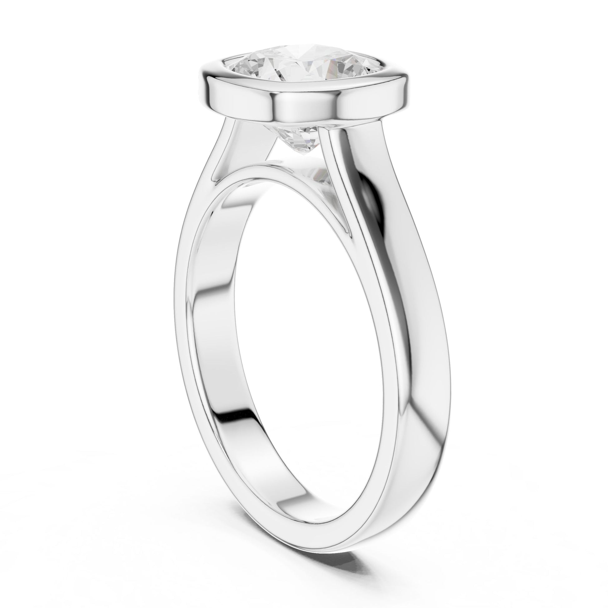 Cushion Lab Grown Diamond Solitaire Engagement Ring