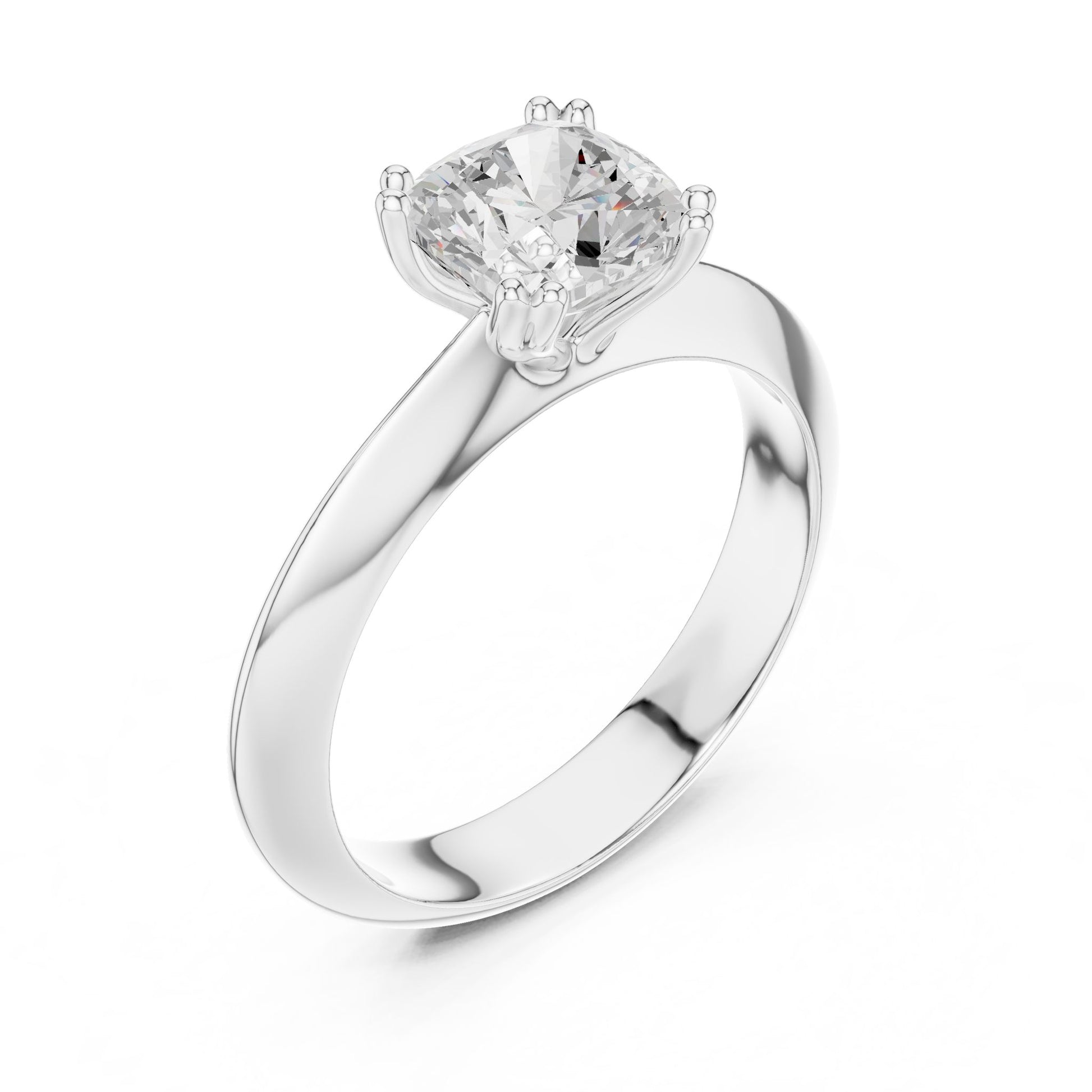 Cushion Lab Grown Diamond Solitaire Engagement Ring