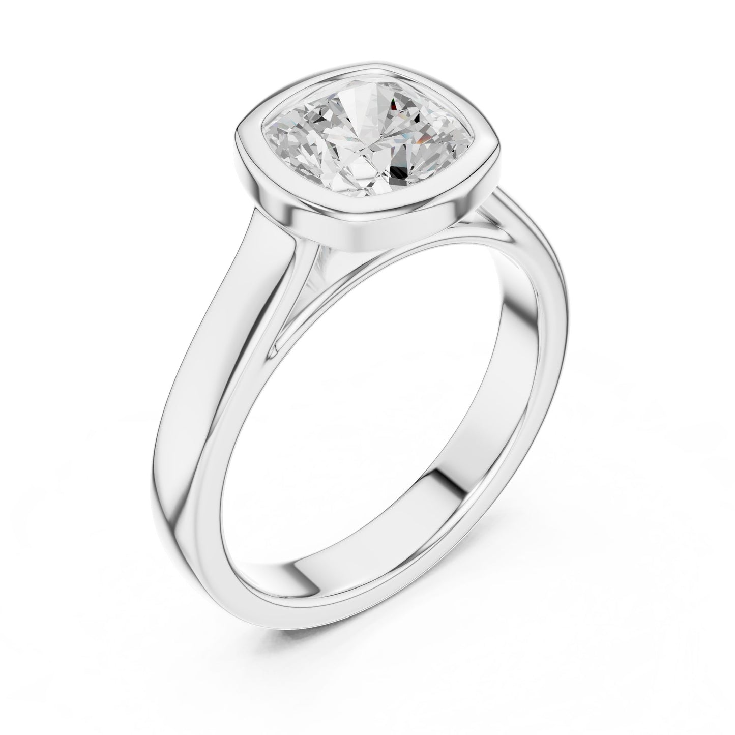 Cushion Lab Grown Diamond Solitaire Engagement Ring