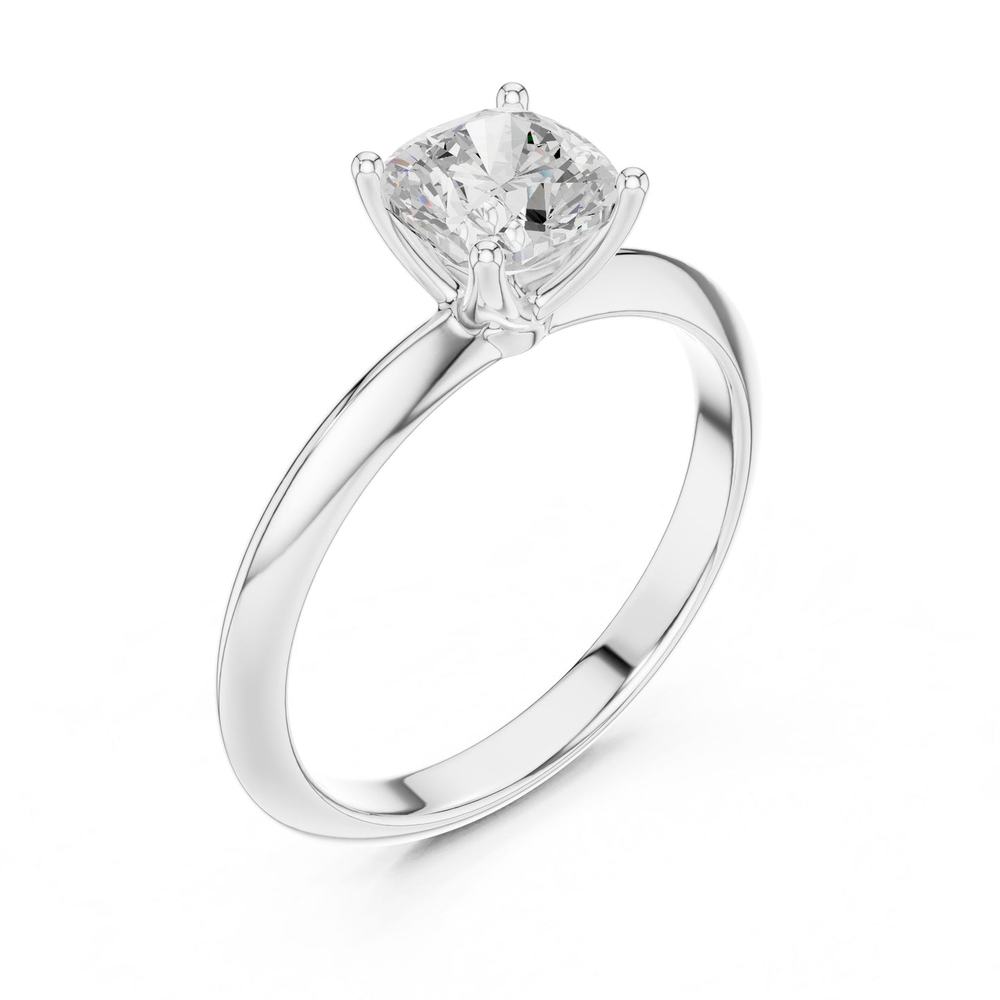 Cushion Lab Grown Diamond Solitaire Engagement Ring