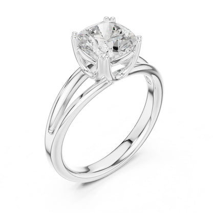 Cushion Lab Grown Diamond Solitaire Engagement Ring