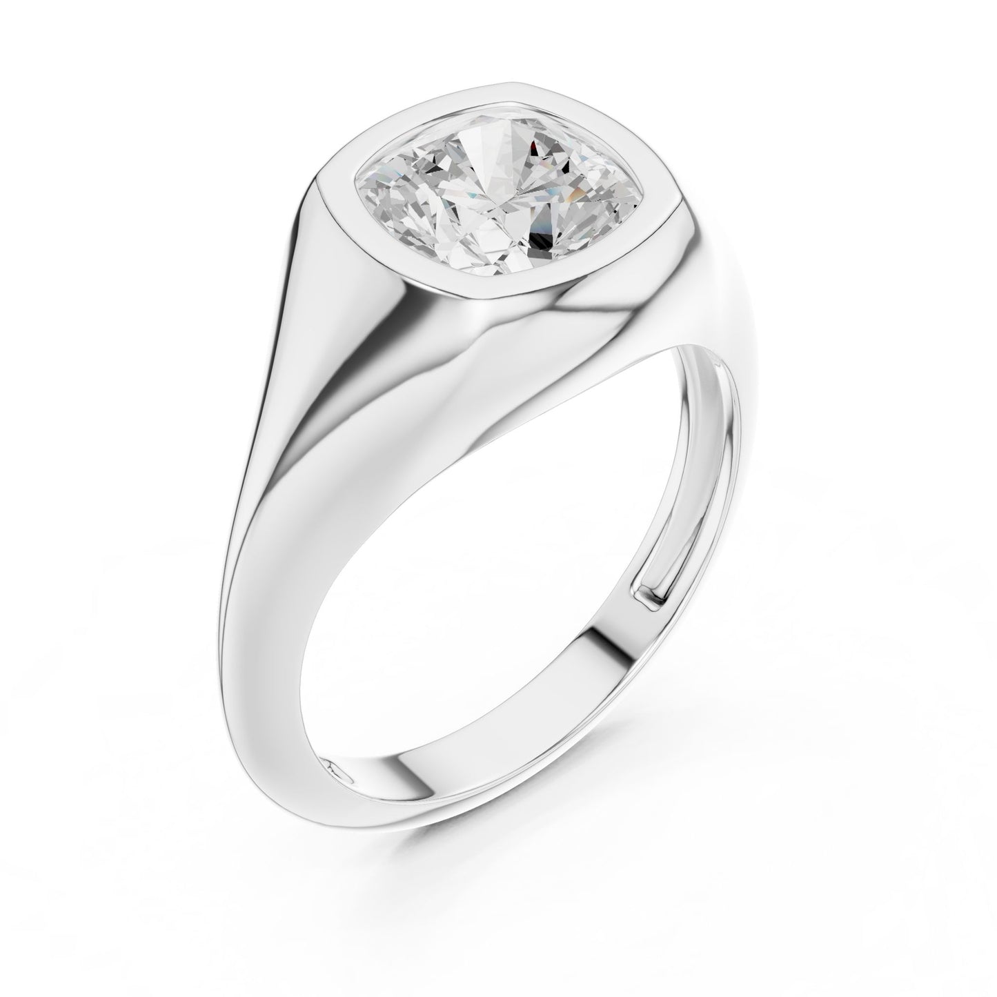 Cushion Lab Grown Diamond Solitaire Engagement Ring