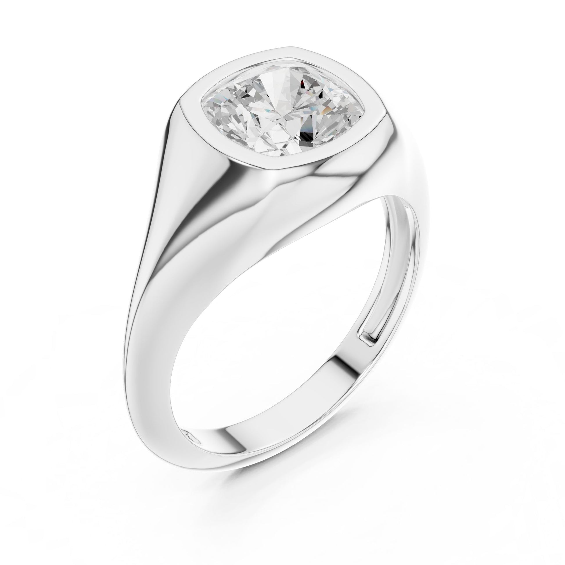 Cushion Lab Grown Diamond Solitaire Engagement Ring