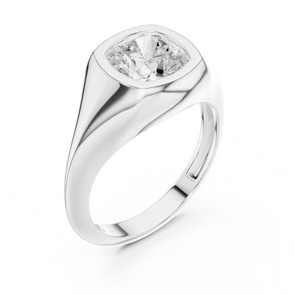 Cushion Lab Grown Diamond Solitaire Engagement Ring