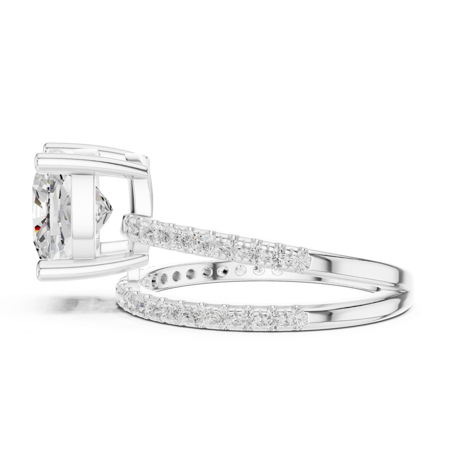 Cushion Lab Grown Diamond Solitaire Engagement Ring