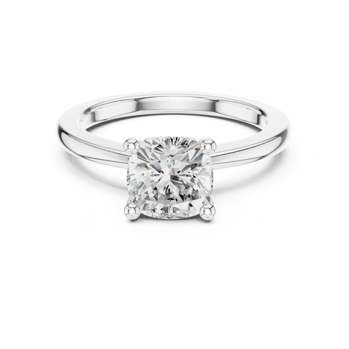Cushion Lab Grown Diamond Solitaire Engagement Ring