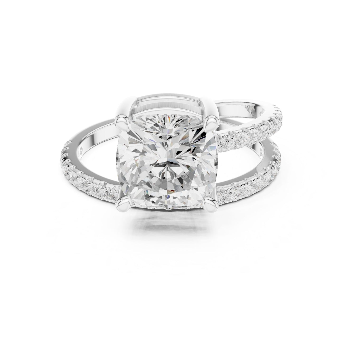 Cushion Lab Grown Diamond Solitaire Engagement Ring