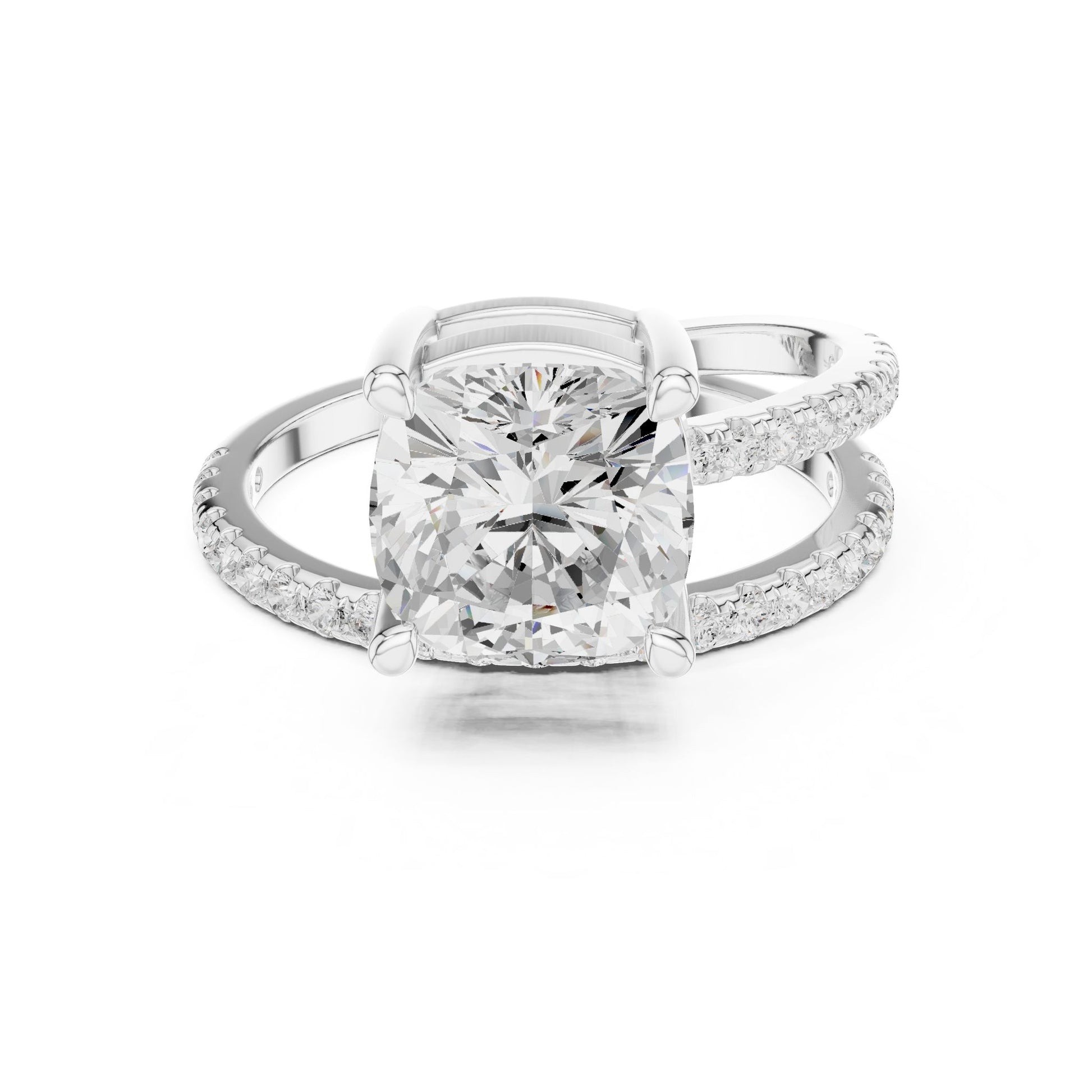 Cushion Lab Grown Diamond Solitaire Engagement Ring