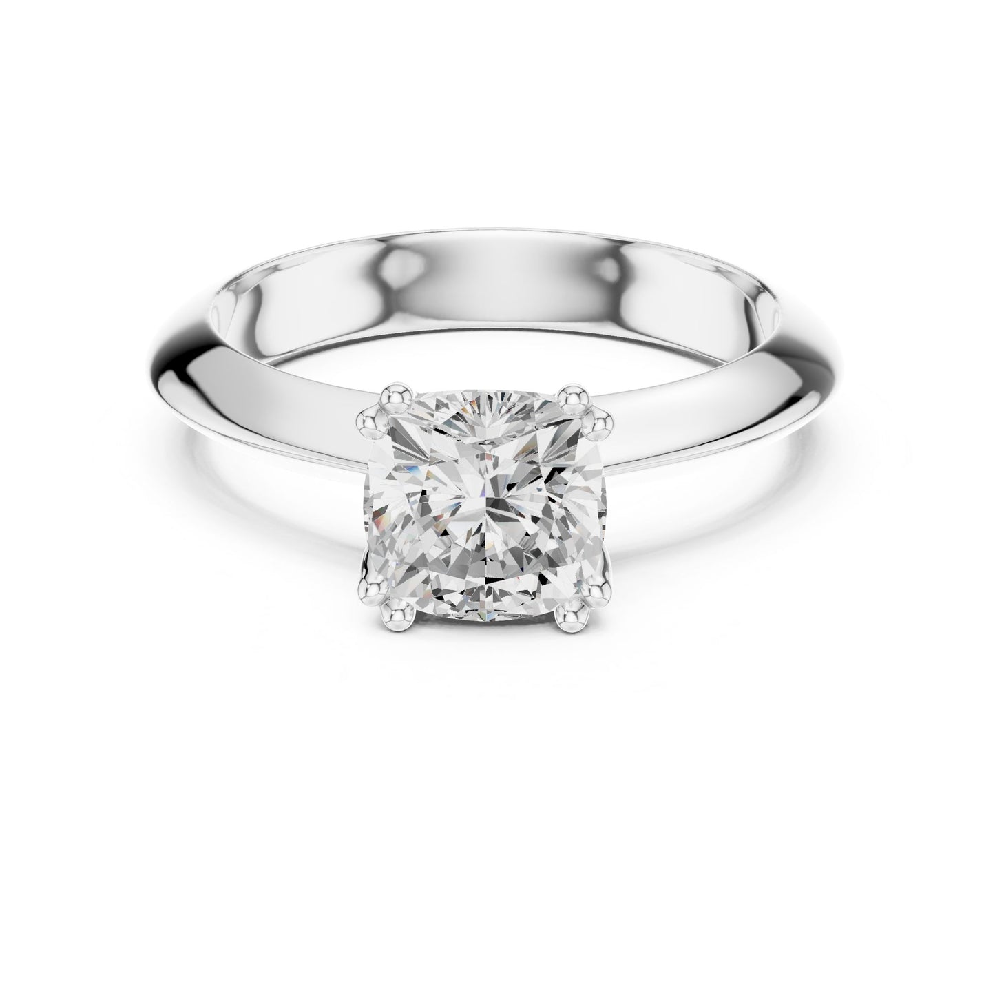 Cushion Lab Grown Diamond Solitaire Engagement Ring