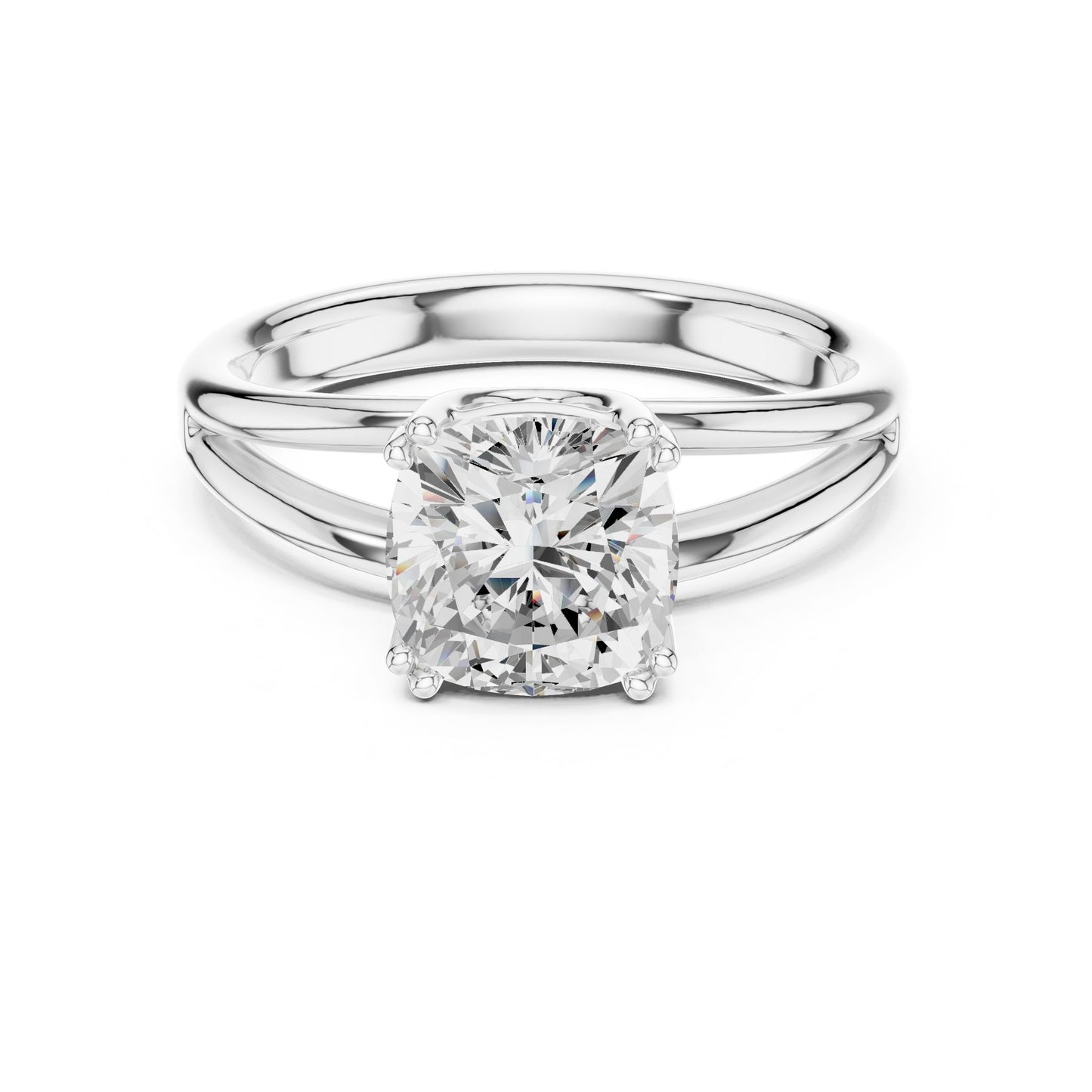 Cushion Lab Grown Diamond Solitaire Engagement Ring