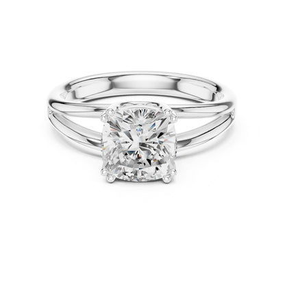 Cushion Lab Grown Diamond Solitaire Engagement Ring