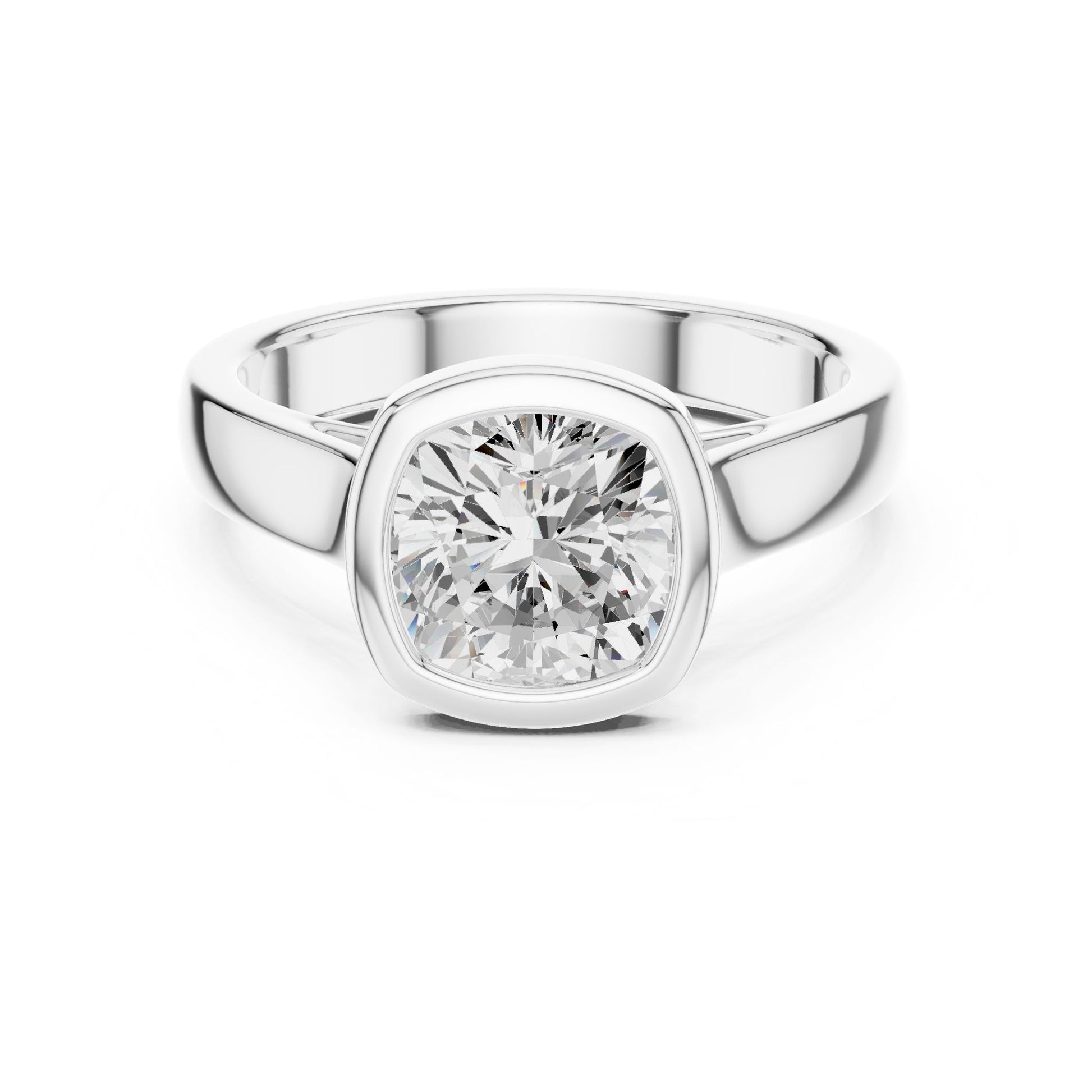 Cushion Lab Grown Diamond Solitaire Engagement Ring
