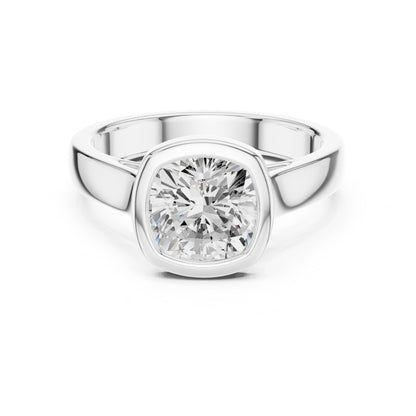 Cushion Lab Grown Diamond Solitaire Engagement Ring