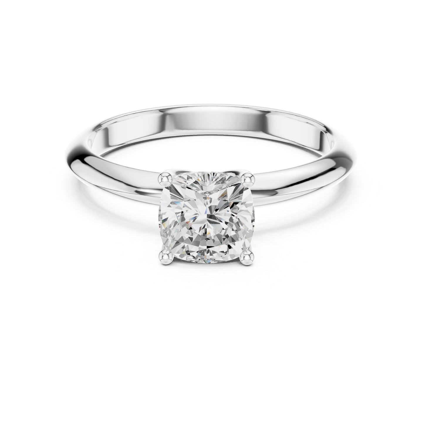 Cushion Lab Grown Diamond Solitaire Engagement Ring