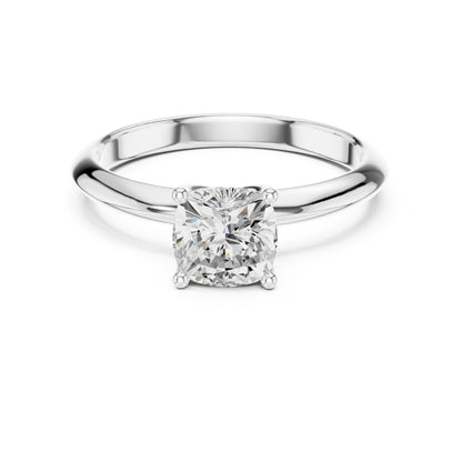 Cushion Lab Grown Diamond Solitaire Engagement Ring