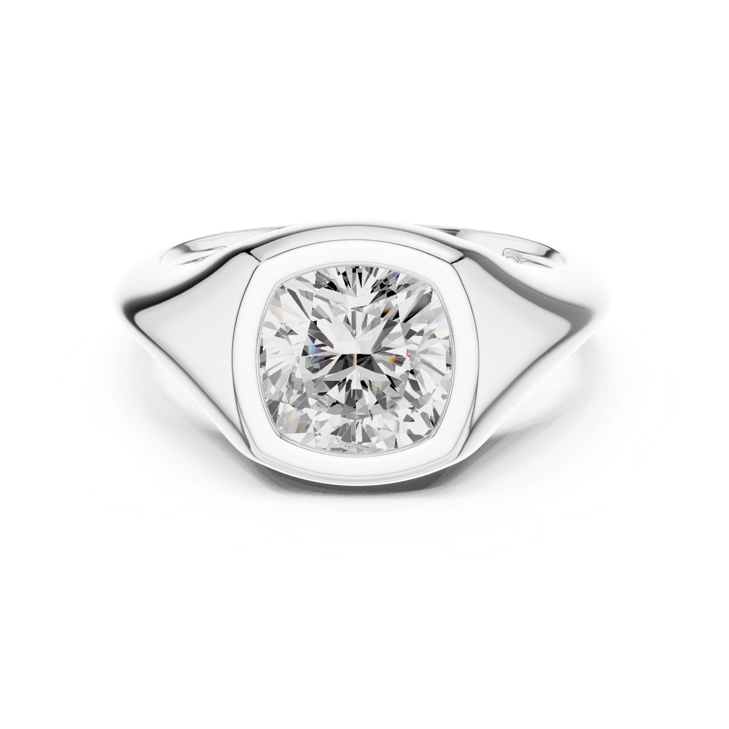 Cushion Lab Grown Diamond Solitaire Engagement Ring
