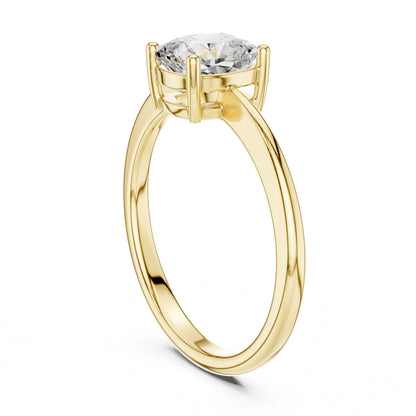 Cushion Lab Grown Diamond Solitaire Engagement Ring
