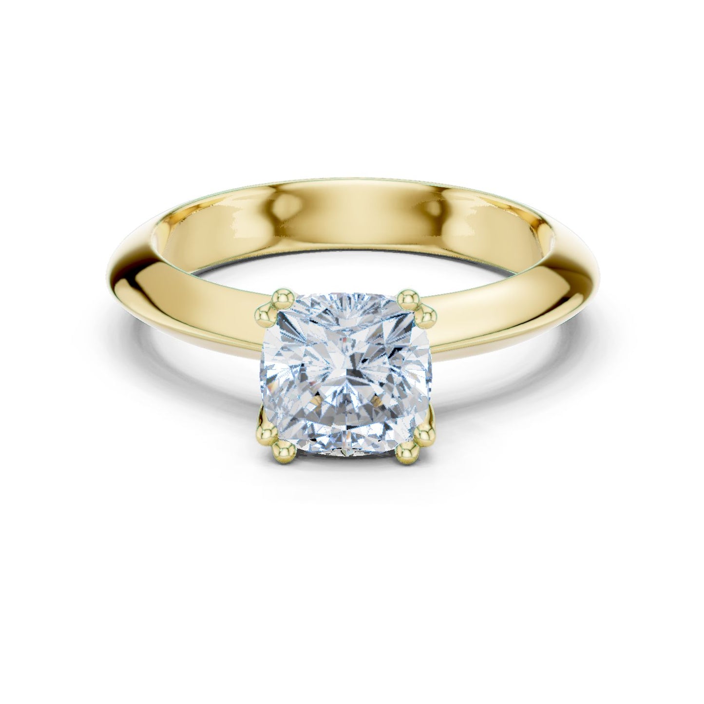 Cushion Lab Grown Diamond Solitaire Engagement Ring