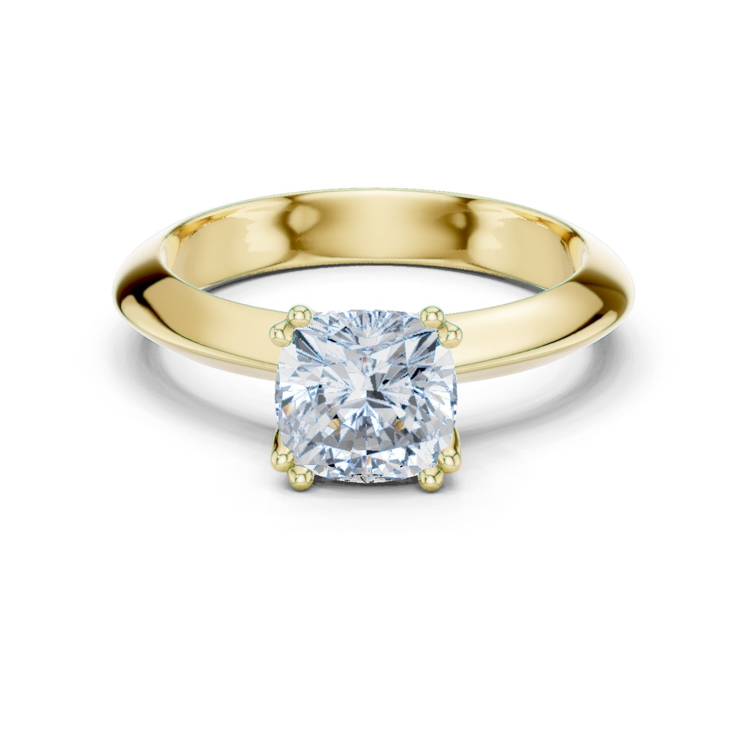 Cushion Lab Grown Diamond Solitaire Engagement Ring