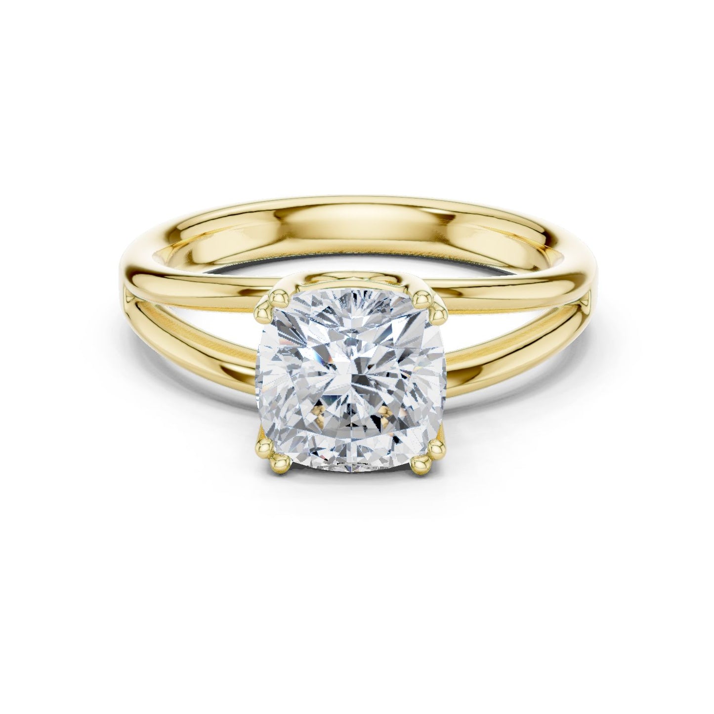 Cushion Lab Grown Diamond Solitaire Engagement Ring