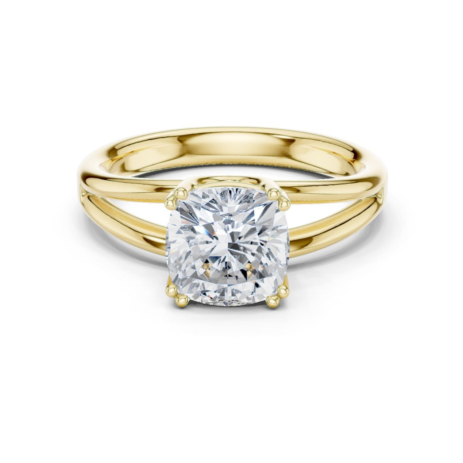 Cushion Lab Grown Diamond Solitaire Engagement Ring