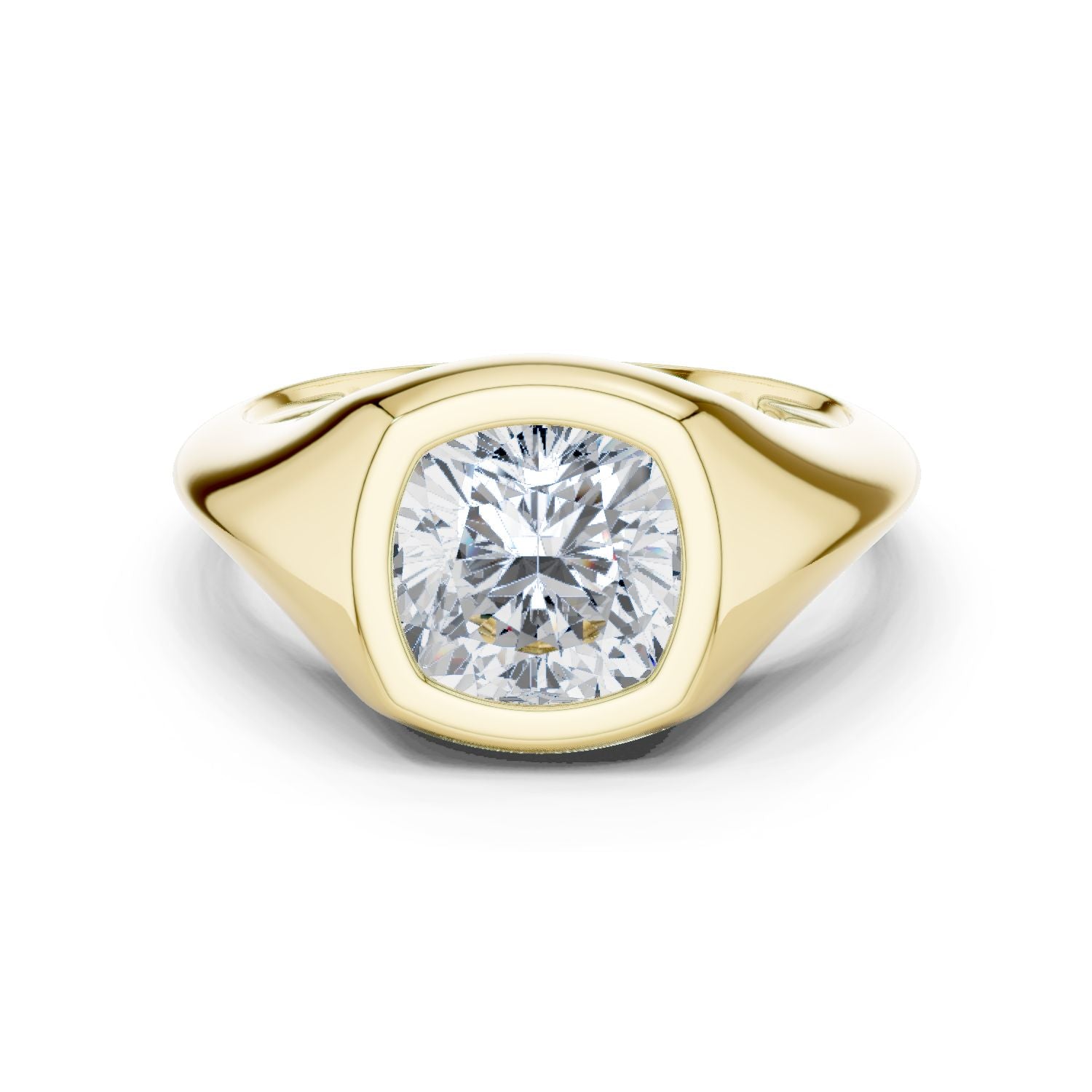 Cushion Lab Grown Diamond Solitaire Engagement Ring