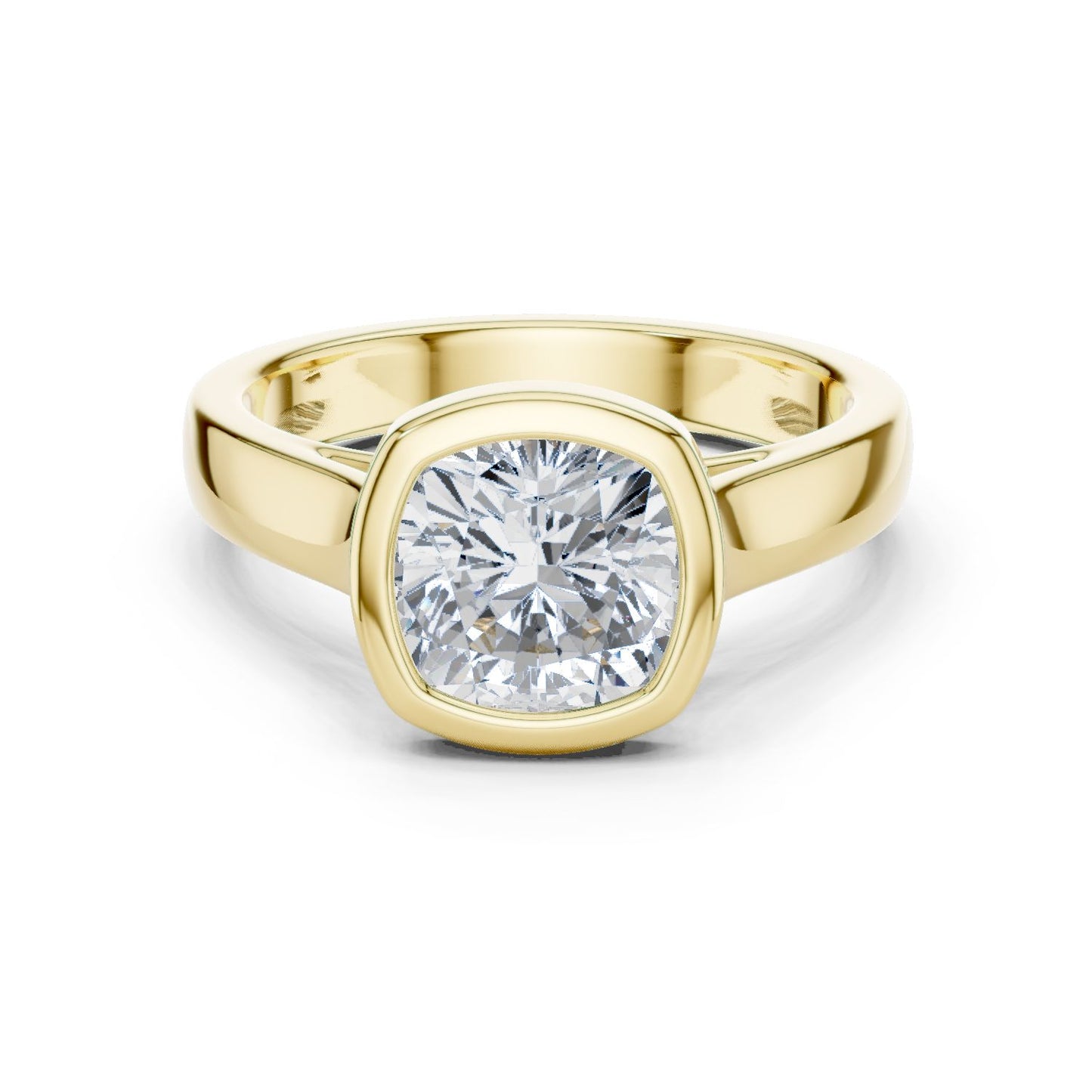 Cushion Lab Grown Diamond Solitaire Engagement Ring