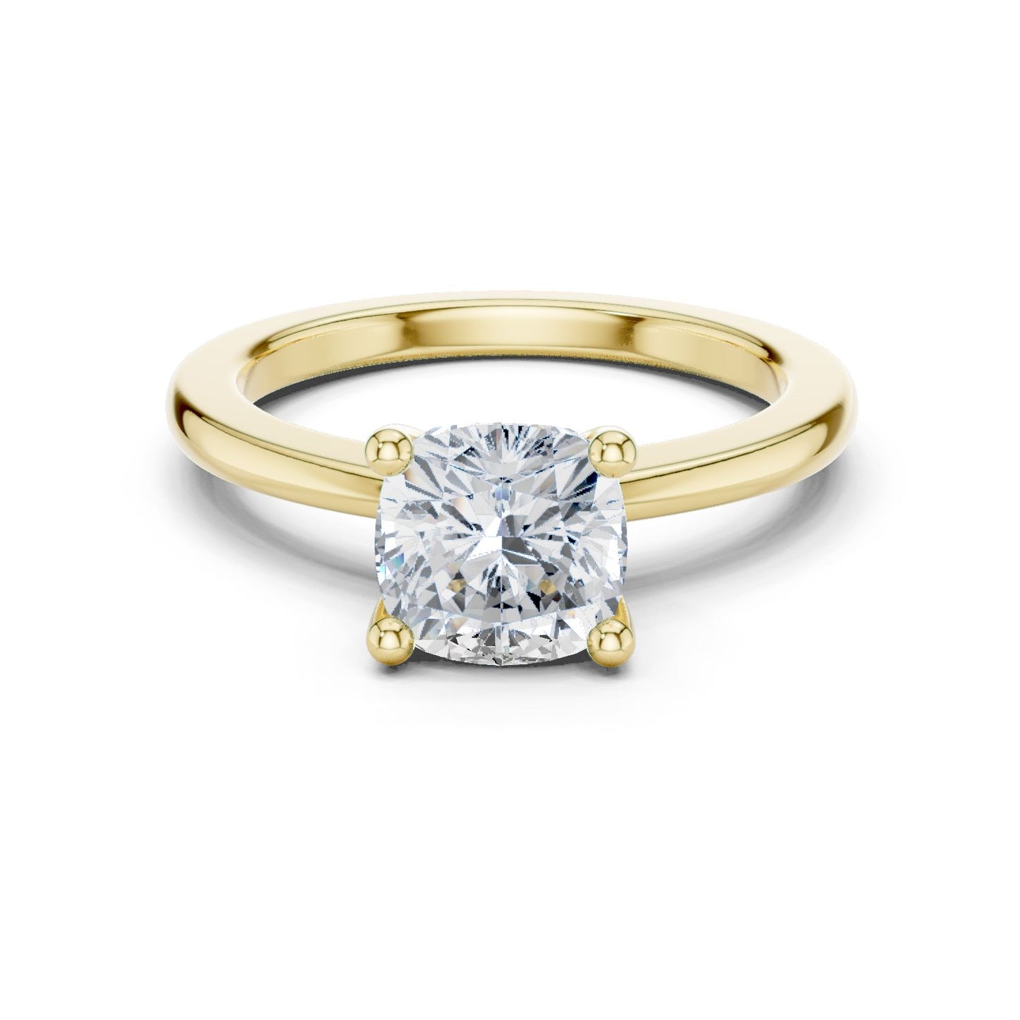 Cushion Lab Grown Diamond Solitaire Engagement Ring