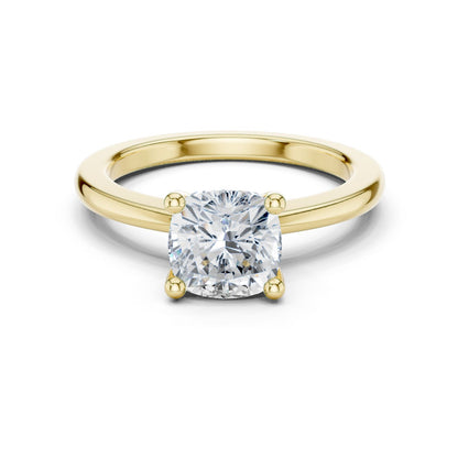 Cushion Lab Grown Diamond Solitaire Engagement Ring