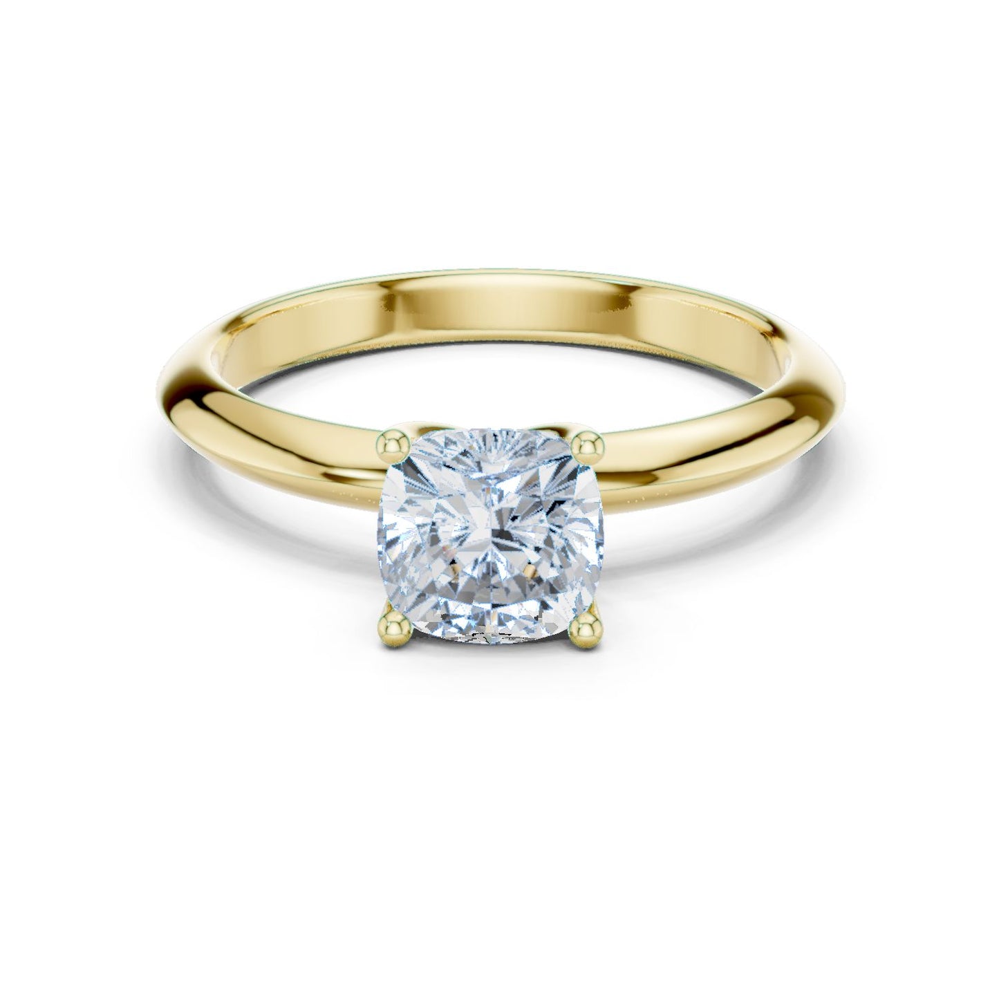 Cushion Lab Grown Diamond Solitaire Engagement Ring