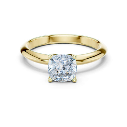 Cushion Lab Grown Diamond Solitaire Engagement Ring