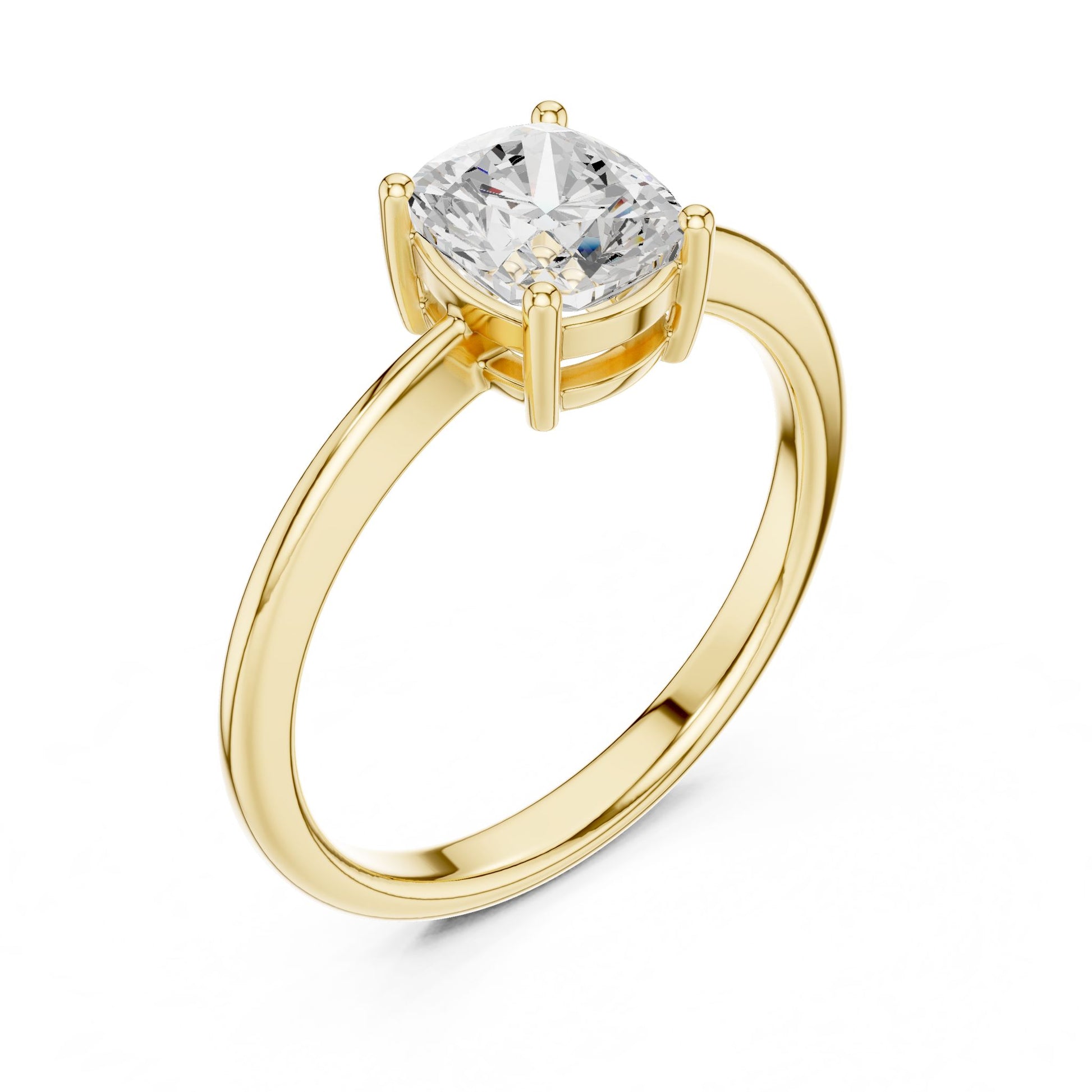 Cushion Lab Grown Diamond Solitaire Engagement Ring
