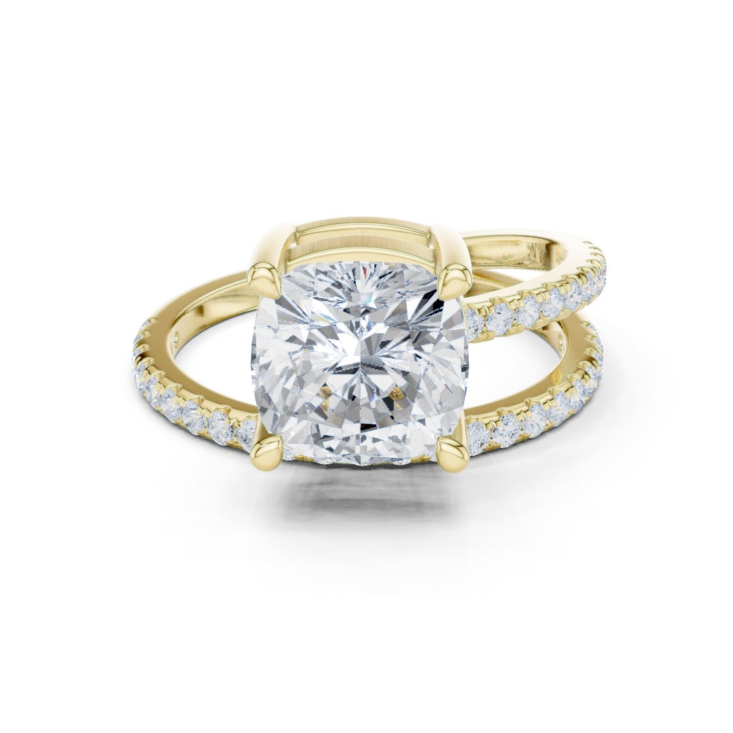 Cushion Lab Grown Diamond Solitaire Engagement Ring