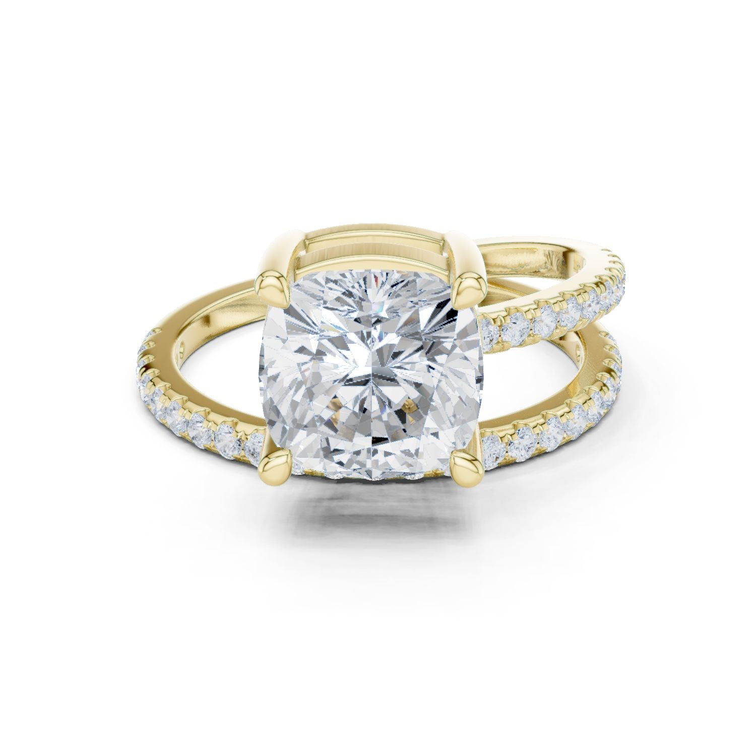 Cushion Lab Grown Diamond Solitaire Engagement Ring