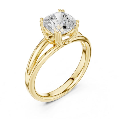 Cushion Lab Grown Diamond Solitaire Engagement Ring