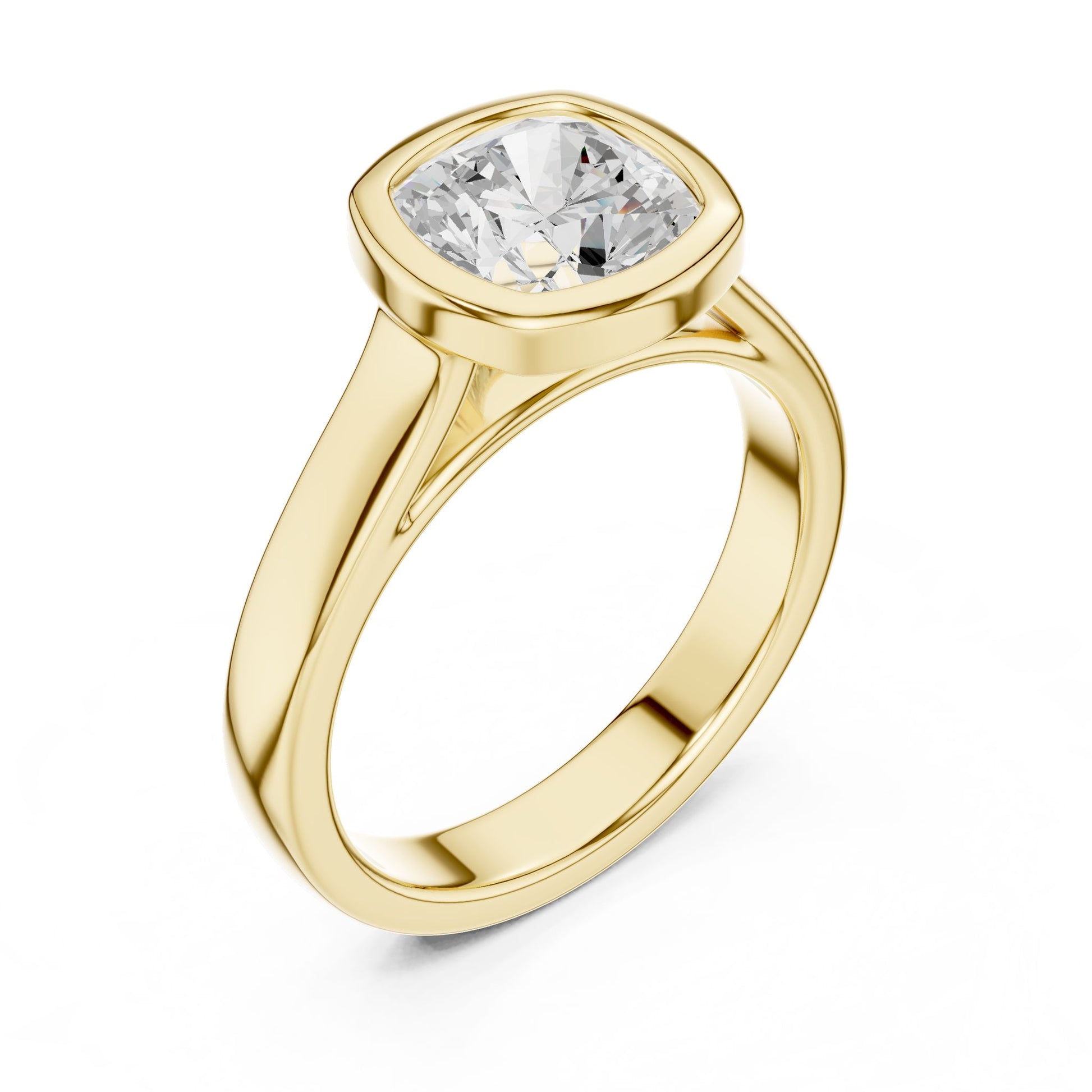 Cushion Lab Grown Diamond Solitaire Engagement Ring